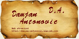 Damjan Antonović vizit kartica